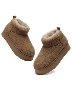 Women's Ultra Platform Curly Boots -UGG Bay 0006 UltraPlatformCurlyBrown6