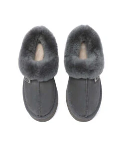 Women's UGG Hailey Slippers -UGG Bay 0014 Haily UGG Moccasin Grey 4