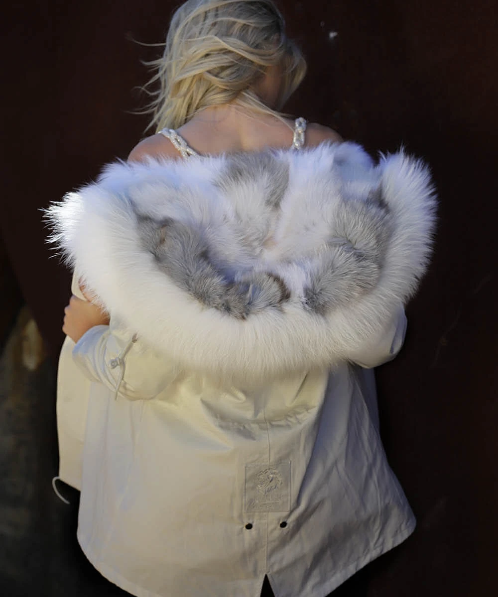 Parka Jacket Beige Grey 3 Parka Jacket Beige Grey - Image 3