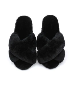 Women's UGG Premium Cross Over Slipper 37 Women's UGG Premium Cross Over Slipper -UGG Bay Best women cross over slippers black color australia ugg outlet store