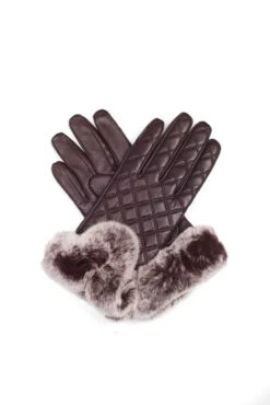 UGG Rabbit Fur Gloves -UGG Bay CS43 BROWN scaled 1