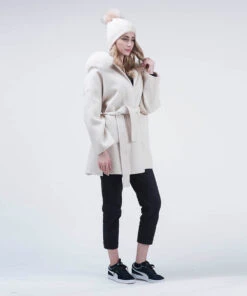 Cashmire Wool Fox Fur Coat -UGG Bay GUGSCWF6 1