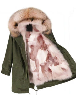 Parka Jacket Green Husky -UGG Bay GreenPinkFurParkaJacket1