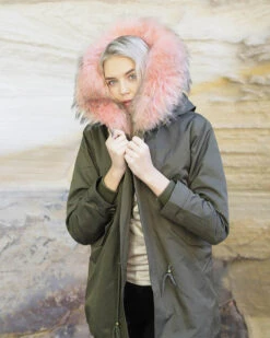 Parka Jacket Green Husky -UGG Bay GreenPinkFurParkaJacket 2