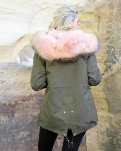 Parka Jacket Green Pink -UGG Bay GreenPinkFurParkaJacket 6