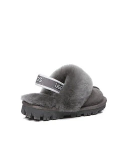 Kid’s Banded Scuff UGG Slippers -UGG Bay KidsUGGBandedScuffSlipperGrey3