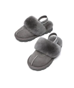 Kid’s Banded Scuff UGG Slippers -UGG Bay KidsUGGBandedScuffSlipperGrey4