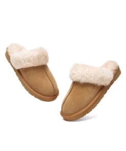 Women's Sala Wool Slippers -UGG Bay LintySlipperChestnut3