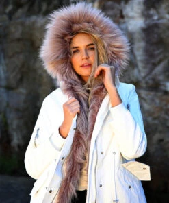 Raccoon Fur Jacket -UGG Bay RaccoonFurJacketWHITEPINK 8