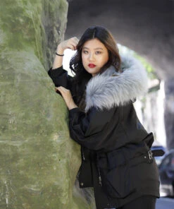 Rex Raccoon Parka Jacket -UGG Bay RexRaccoonWomenFurParkaJacketBLACK 1