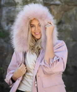 Rex Raccoon Parka Jacket -UGG Bay RexRaccoonWomenFurParkaJacketPINK 4