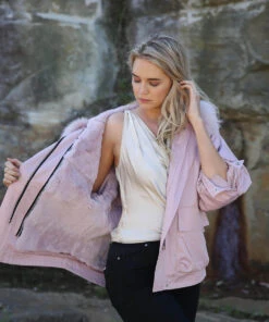 Rex Raccoon Parka Jacket -UGG Bay RexRaccoonWomenFurParkaJacketPINK 5