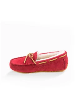Women's UGG Fur Moccasin 22 Women's UGG Fur Moccasin -UGG Bay UGG Fur Moccasin Red 2
