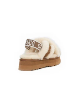 Women's UGG Ariel Platform Slippers -UGG Bay UGGArielPlatformSlippersChestnut3