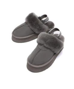 Women's UGG Platform Scuff Slipper -UGG Bay UGGPlatformScuffGrey3