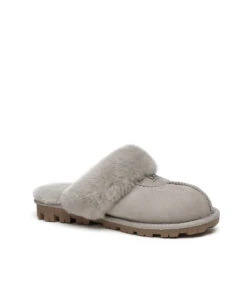 Women's UGG Scuff Slipper -UGG Bay UGGScuffGoatGrey2