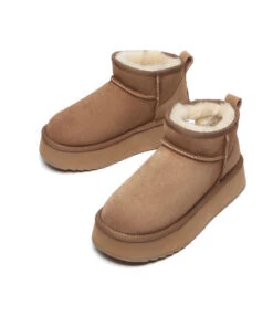Women's UGG Platform Ultra Low Boot -UGG Bay UltraLowPlatformUGGBootChestnut5