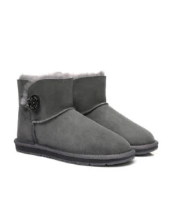 Women's UGG Classic Mini Button -UGG Bay uggminibgrey4